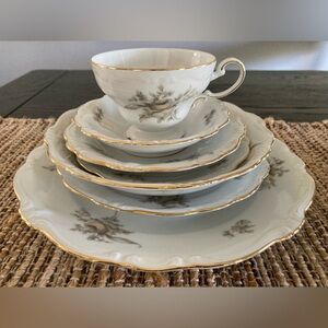 Johann Haviland Sepia Rose 7 piece setting